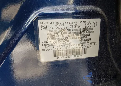 2019 Nissan Kicks Sv из США, поврежденный, VIN 3N1CP5CU6KL552244